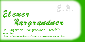 elemer margrandner business card